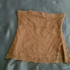 Gold lace embroidered halter